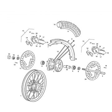 Voorwiel Derbi Derbi Senda SM DRD oud model