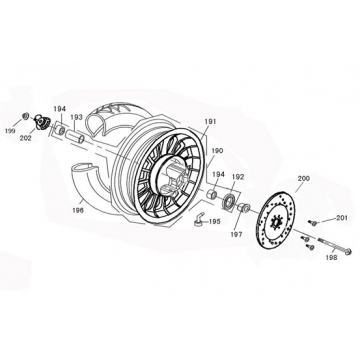 Voorwiel Fosti Touring wit