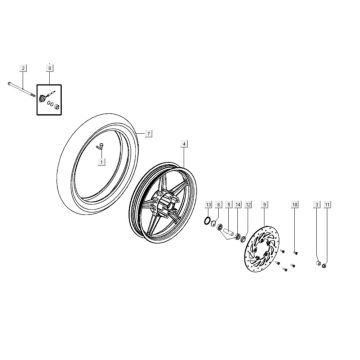 Voorwiel Kymco Agility City 16 200i