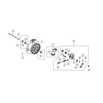 Voorwiel Kymco DJ 2-takt Zilver