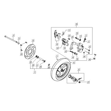 Voorwiel Kymco Vitality 50 4-takt AC antraciet