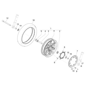 Voorwiel Piaggio Beverly 300 HPE 4V ABS Euro 5 2021-2022