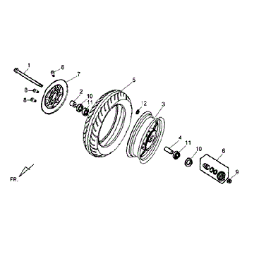 Voorwiel - Remschijf Sym Allo GT (WH006 S882U) white silver