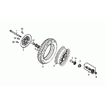 Voorwiel Sym Allo Euro 4 (BK-5560S) Bright Black