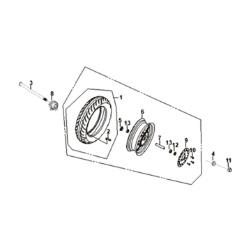 Voorwiel Sym Fiddle II Euro 4 (WH-006) White