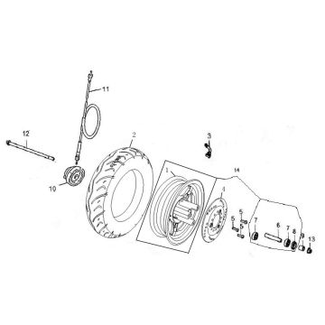 Voorwiel Turbho RG50 donkerblauw