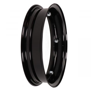 Voorwiel/velg zwart Vespa PK50 1982-1999/Special 50 1970-1983/PK80-PK100-PK125 1982-1989/ET3-GT-GTR-Nuova-P 125/PX80-125-150-200
