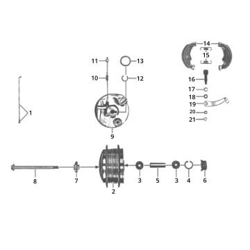 Voorwiel  Zundapp C50 Sport 517-21L0