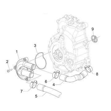 Waterpomp Piaggio MP3 300 ie LT Business - Sport (met en zonder ABS) 2016-2018