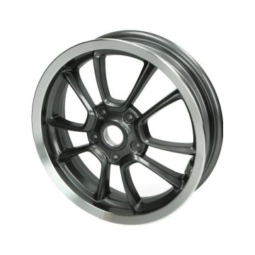 Voorvelg 12 inch antraciet met chromen rand 10 spaken  Vespa Primavera  50-125-150 2016-2023 1C003879R origineel