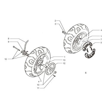 Voorwiel - Achterwiel - Remschijf - Remschoenen Beta Ark-k Skull 50 2-takt AC 2010