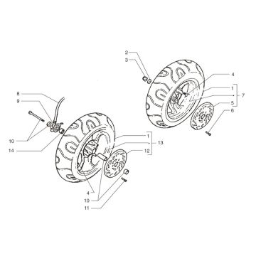 Voorwiel - Achterwiel - Remschijf Beta Ark-RR 50 2-takt LC rood 2010