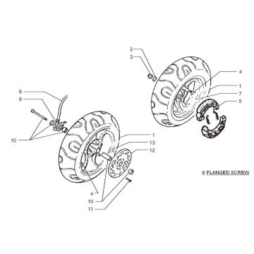 Voorwiel - Achterwiel - Remschijf - Remschoenen Beta Ark-tribe 50 2-takt AC zilver 2009