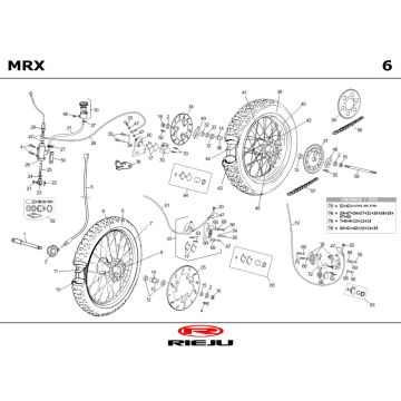 Voorwiel - Achterwiel Rieju MRX blauw 2004 2-takt
