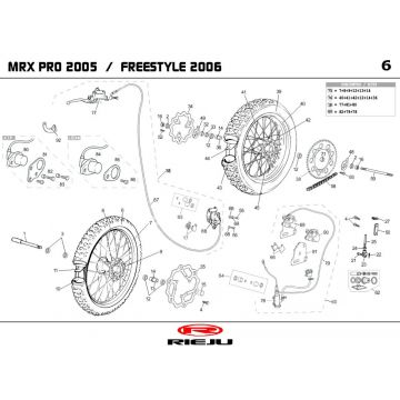 Voorwiel - Achterwiel Rieju MRX pro zwart 2006 2-takt