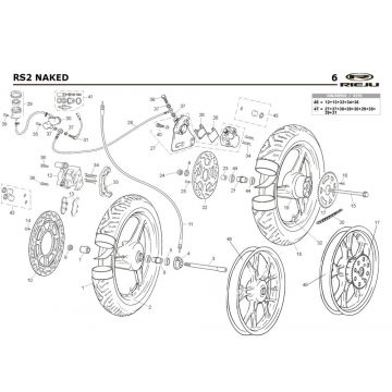 Wielen Rieju Rs2 Naked blauw 2009 2-takt