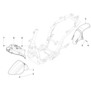 Voorspatbord Piaggio New Fly 4-takt 2V wit 566