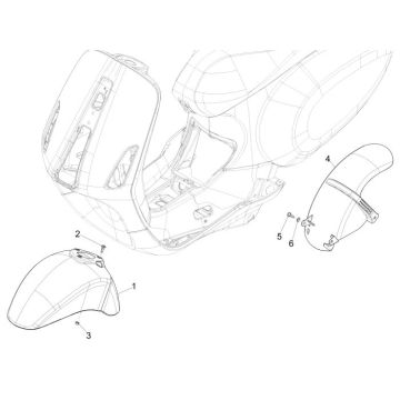 Voorspatbord Vespa Sprint 50 2-takt AC geel 968/A