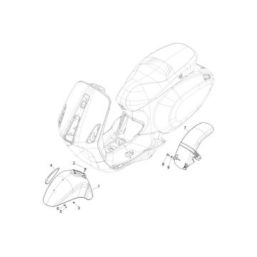 Voorspatbord Vespa Primavera 50 4-takt IGET 3V Euro 4 Blauw 289/A