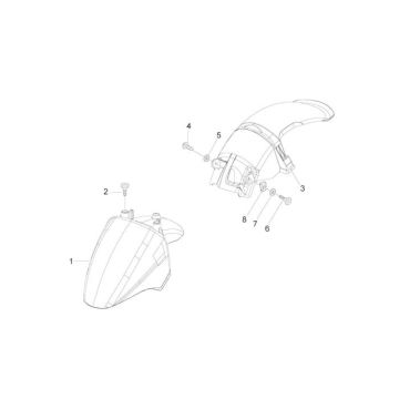 Voorspatbord Piaggio Zip 2000 2-takt AC matzwart 168
