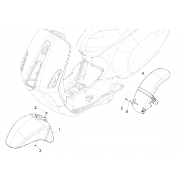 Wielruimte - Spatbord Vespa Sprint 4-takt 3V (euro4 injectie IGET) Red Dragon 894