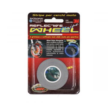 Wielstriping-wielbies sticker universeel zwart reflecterend 5mm breed (6 meter lengte) Falko