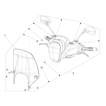Windscherm Piaggio Beverly 350 Sport Touring Euro 3 2013-2014