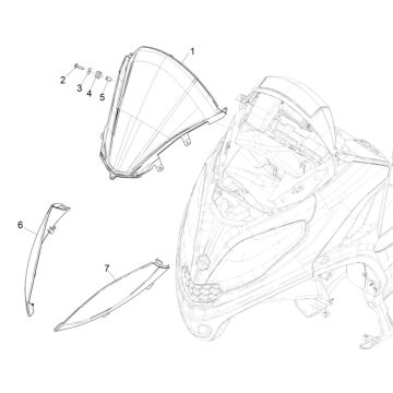 Windscherm Piaggio MP3 300 HPE / 300 HPE Sport ABS Euro 5 2020-2022