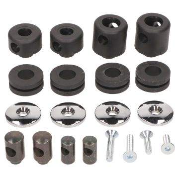 Windscherm dop/ring set chroom met bevestigingsmateriaal zonder beugelset Vespa LX/S/ET2/ET4 origineel