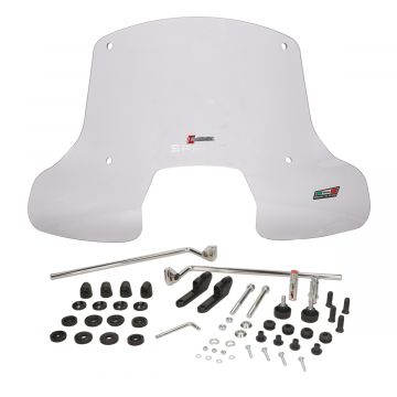 Windscherm medium transparant  twin screen dubbel instelbaar Vespa Sprint 50-125-150 2014-> Faco