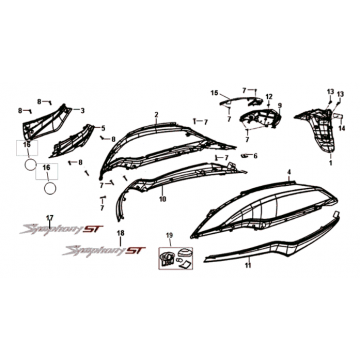 Beplating Sym Symphony ST 125I E4 White (WH-006)