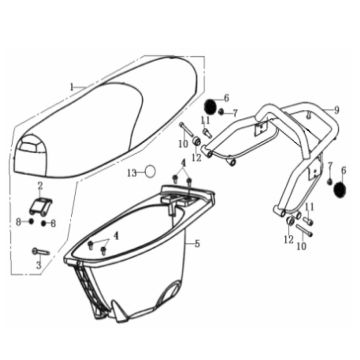 Zadel - Helmbak Generic Cracker 50 2-takt rood 2009