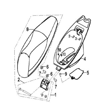 Zadel - Helmbak Generic Xor Williams 50 2-takt 2009