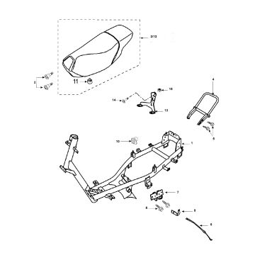 Zadel - Frame Peugeot Vivacity 2 50 2-takt AC Euro 2