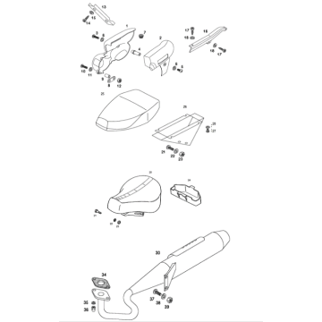 Zadel - uitlaat - zijkappen Tomos FLEXER XL (45KMH) (K8-L0)
