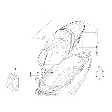 Zadel Piaggio MP3 300 HPE / 300 HPE Sport ABS Euro 5 2020-2022