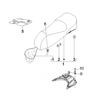 Zadel Vespa GTS 250 ie 2005-2009 (met ABS) zwart 94