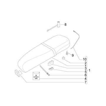 Zadel Vespa LX 50 2-takt AC beige