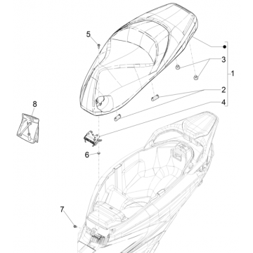 Zadel Piaggio Beverly 300 HPE 4V ABS Euro 5 2021-2022