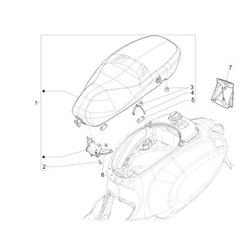 Zadel Vespa Primavera 50 4-takt IGET 3V Euro 4 Rood Dragon 894