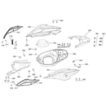 Motorschermen - Helmbak - Achterdrager AGM R8 wit