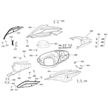 Motorschermen - Helmbak - Achterdrager China R8 donkerblauw