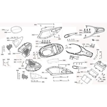 Motorschermen - Helmbak - Achterdrager China Joy / Legend rood