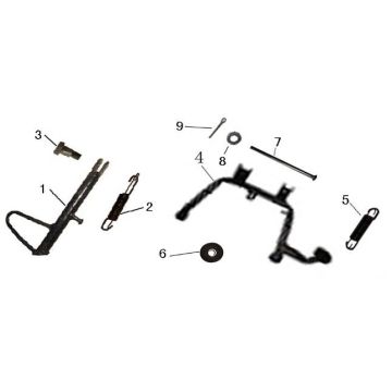 Middenstandaard - Zijstandaard AGM GT zwart