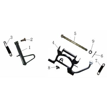 Middenstandaard - Zijstandaard AGM Retro 2013→ zwart creme