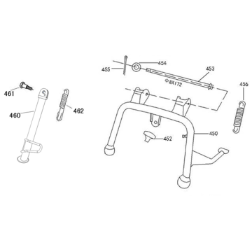 Middenstandaard - Zijstandaard Edwards Maple V50-2 lichtblauw metallic