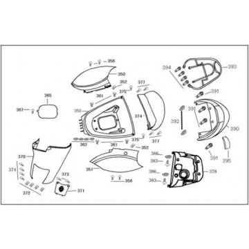 Motorschermen - Helmbak - Achterdrager Benzhou YY80T-18 YY50QT(-18) rood