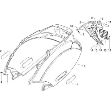 Motorschermen Piaggio Zip 2000 4-takt AC matzwart 168