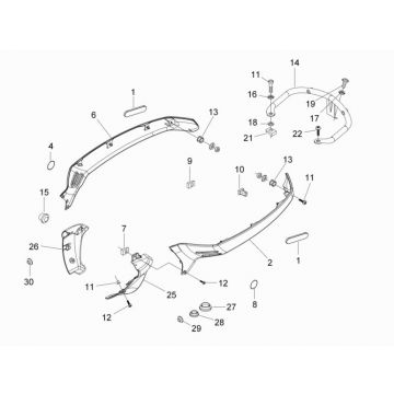 Zijskirts- Handgreep passagier Vespa LX 50 2-takt AC grijs apuano 769/B