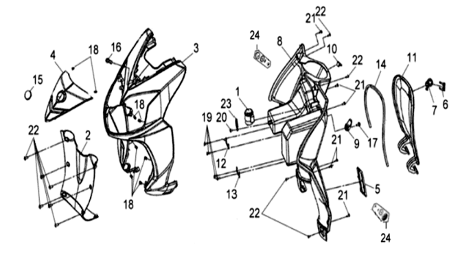 Koplamp/ knipperlichten Sym Symphony SR 50 Chestnut (LX17348)